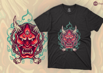 Devil Mask – Retro Illustration t shirt vector illustration