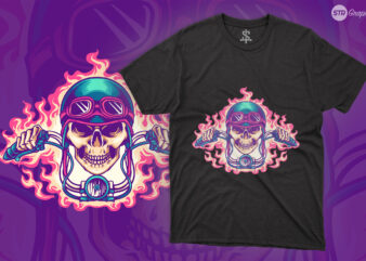 Skull Rider – Illustration t shirt template vector