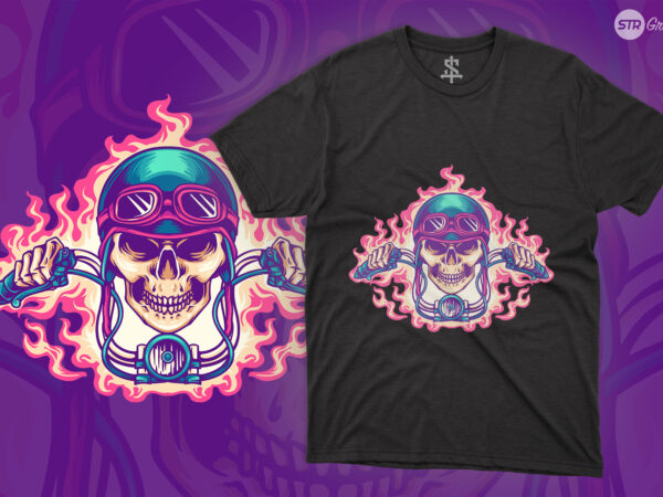 Skull rider – illustration t shirt template vector