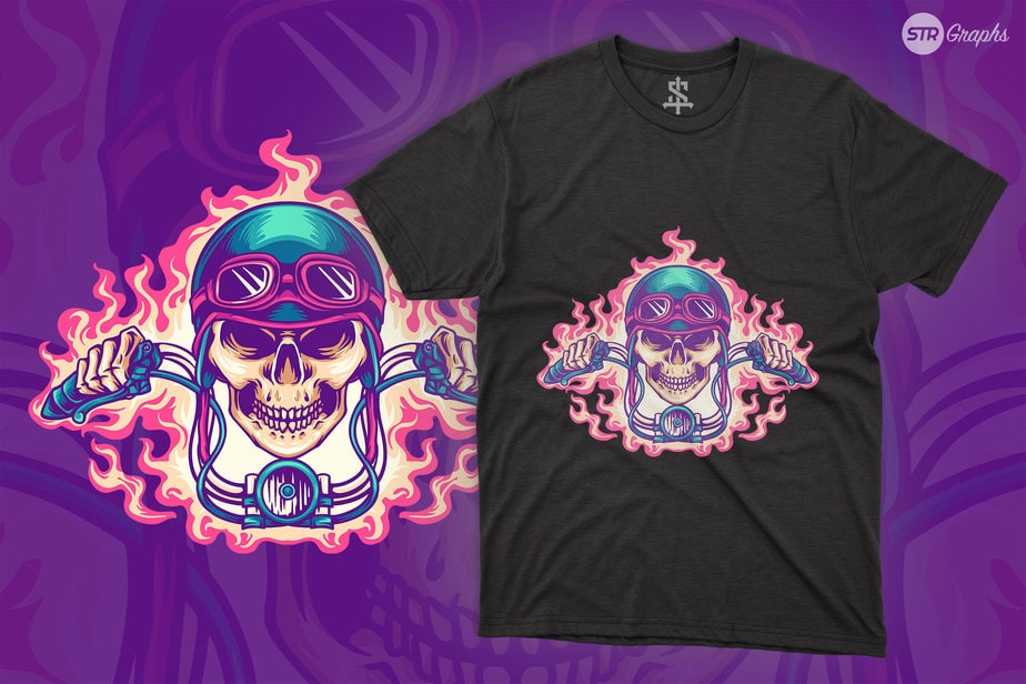Skull Rider - Illustration - Buy t-shirt designs