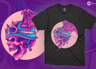 Bat Skull Rider – Illustration t shirt template