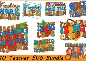 Teacher SVG Design Bundle SVG Cricut Files
