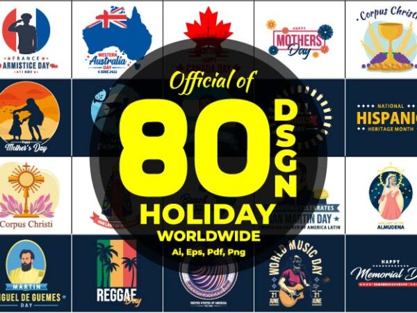 80 design of internationa holiday worldwide