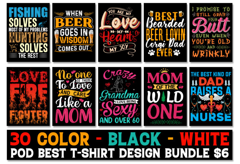 Typography T-Shirt Design Bundle