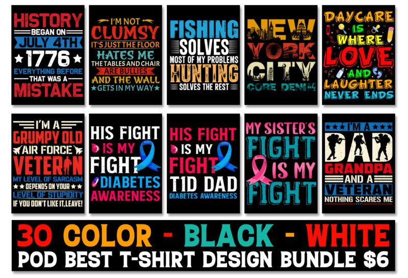 Typography T-Shirt Design Bundle