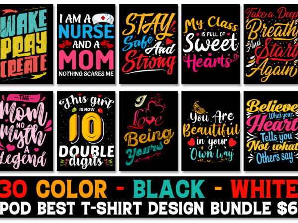 Typography t-shirt design bundle