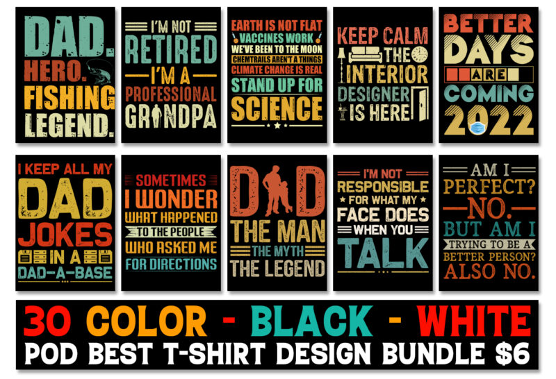 Typography T-Shirt Design Bundle