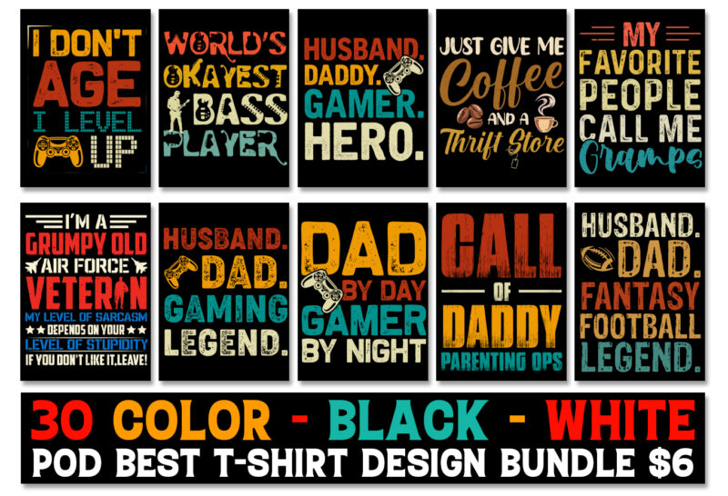 Typography T-Shirt Design Bundle