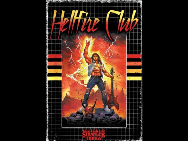 Stranger things 4 eddie munson hellfire club guitar power png, stranger things 4 png, eddie munson png, eddie munson hellfire club png t shirt template vector