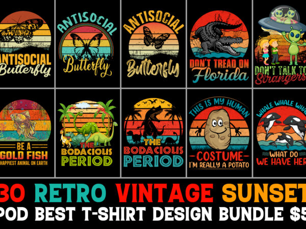 Vintage retro sunset t-shirt design bundle Vintage retro sunset t-shirt design bundle