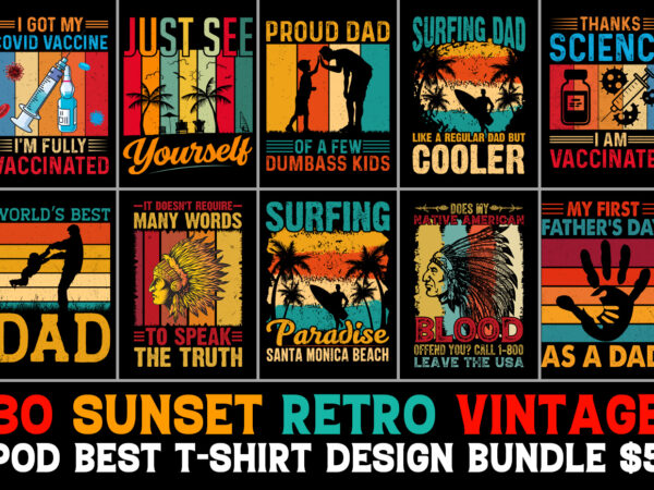 Vintage t-shirt design bundle