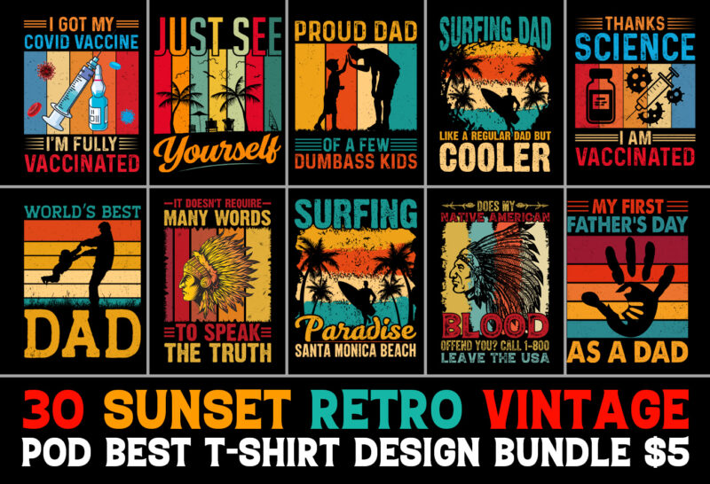 Vintage T-Shirt Design Bundle