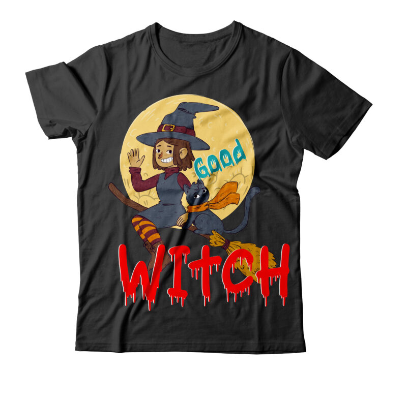 Good Witch illustration T-Shirt Design , Halloween t shirt bundle, halloween t shirts bundle, halloween t shirt company bundle, asda halloween t shirt bundle, tesco halloween t shirt bundle, mens
