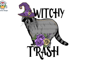 Witchy trash Sublimation t shirt design for sale
