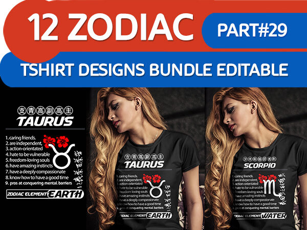 12 zodiac mom tshirt designs bundle part# 29 on
