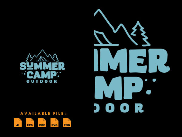Summer camp outdoor tshirt design