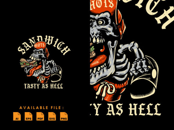 Sandwich tasty as hell tshirt design