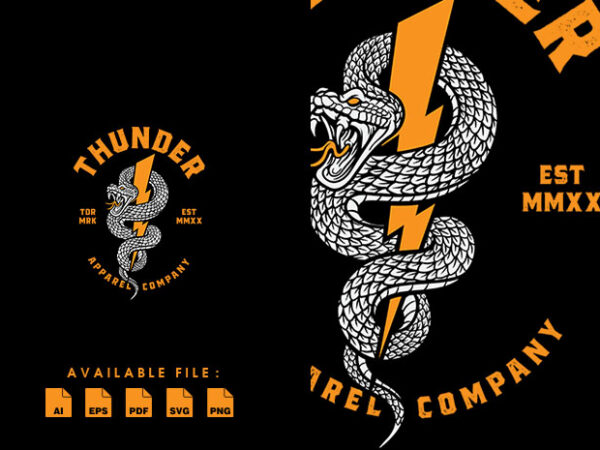 Snake thunder tshirt design