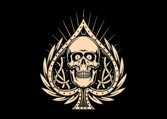 ace skull t shirt vector