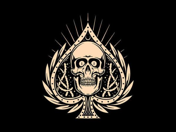 Ace skull t shirt vector