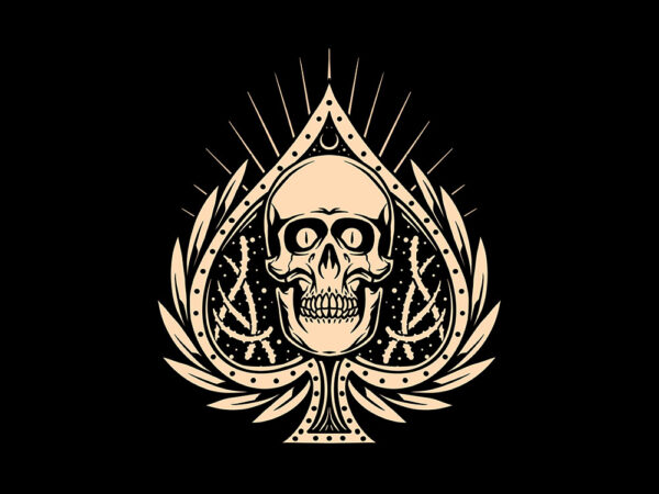 Ace skull t shirt vector