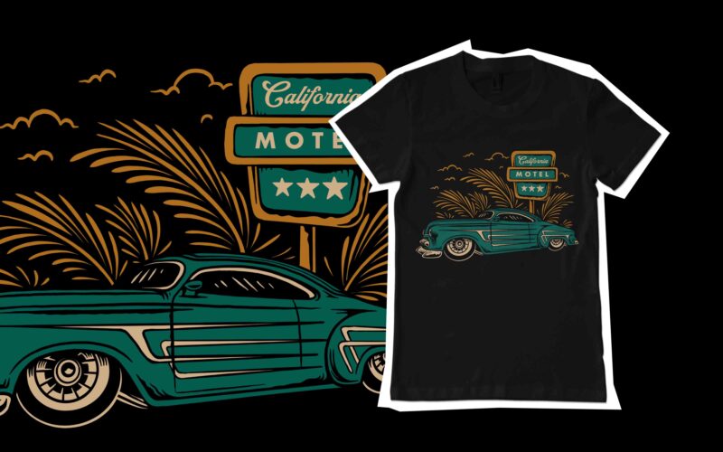 American classic cars tshirt template