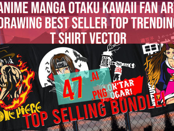 Anime manga otaku kawaii fan art drawing best seller top trending t shirt vector 2