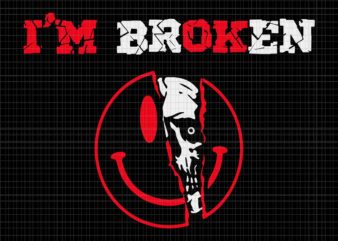 Confused Smile I’m Broken Svg, Invisible Illness I’m OK Broken Svg, Invisible Illness Svg