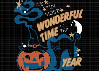 It’s the Most Wonderful Time of the Year Svg, Black Cat Halloween Svg, Halloween Svg, Black Cat Svg, Pumpkin Halloween Svg t shirt design for sale