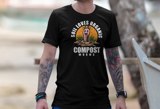 Compost Worms Tshirt Design