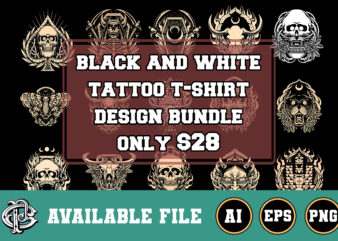 black and white tattoo design bundle only $28
