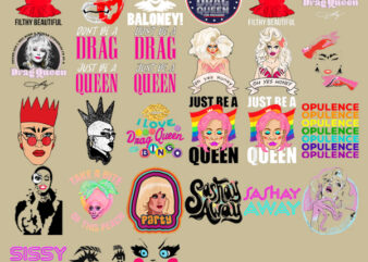 Drag queen PNG Bundle , Drag Queen Vinyl png , Rupaul Drag Race queen PNG