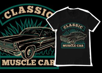 classic muscle car tshirt template