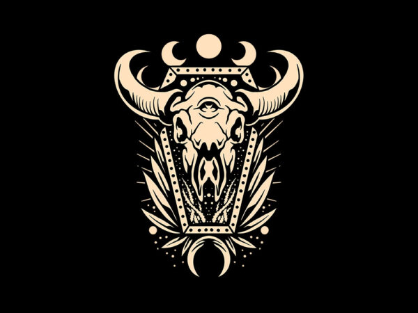 Dark bull t shirt vector illustration