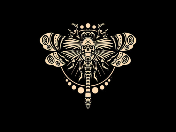 Dark dragonfly t shirt vector illustration