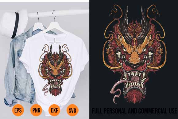 Chinese dragon svg vector art shirt design pin design