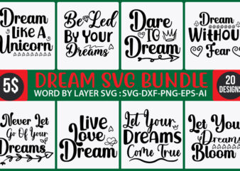 Dream SVG Bundle, Big Bundle SVG file for Cricut, Dream bundle SVG – Positive vibes bundle – Motivational Digital Download,Hand lettered feather bundle SVG, hand drawn dream catcher svg, feather