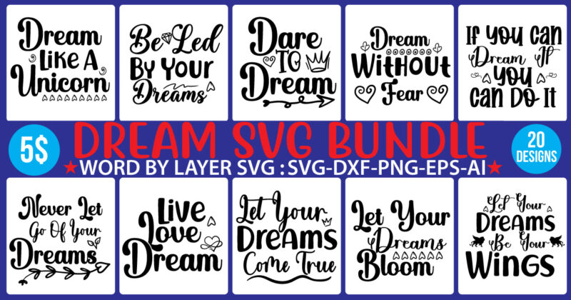 Dream SVG Bundle, Big Bundle SVG file for Cricut, Dream bundle SVG - Positive vibes bundle - Motivational Digital Download,Hand lettered feather bundle SVG, hand drawn dream catcher svg, feather