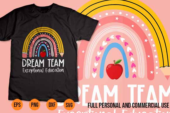 Rainbow exceptional education special teacher first day t-shirt design svg