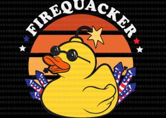 Firecracker Rubber Duck 4th Of July Patriotic Svg, Firequacker Svg, Duck 4th Of July Svg