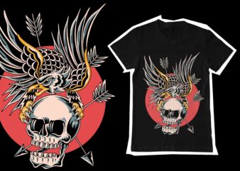 Eagle and skull t-shirt template