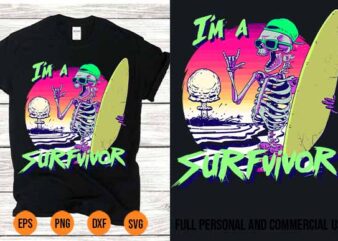 SVG I Am a Surfvivor T-Shirt Design png vector Best New 2022
