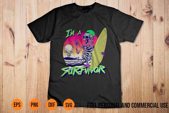 SVG I Am a Surfvivor T-Shirt Design png vector Best New 2022