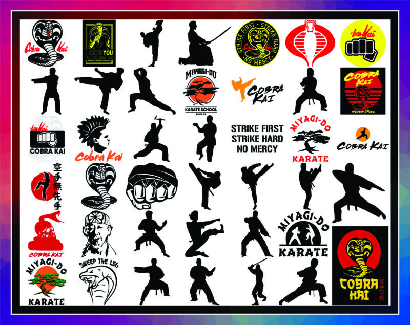 Cobra Kai SVG, Cobra Kai Logo Bundle Svg, Cobra Kai Letter Font Clipart, Karate Kid Png, Cut Files for Cricut Silhouette, Digital Download