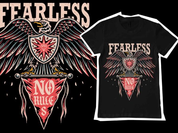 Fearless illustration design for t-shirt