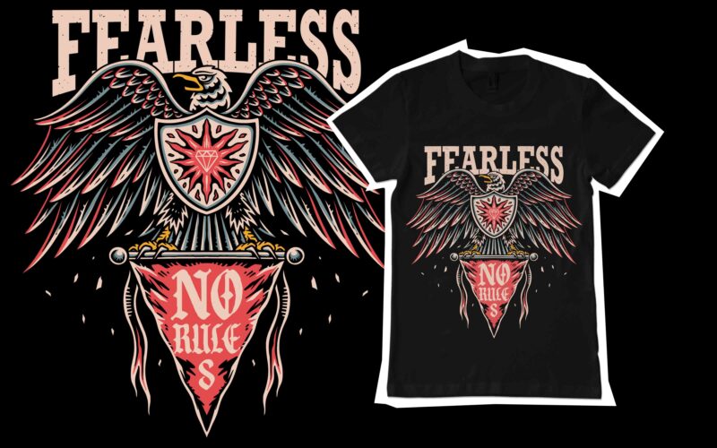 fearless illustration design for t-shirt