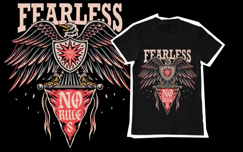 fearless illustration design for t-shirt