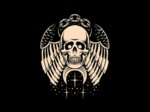 Flying skull t shirt graphic design