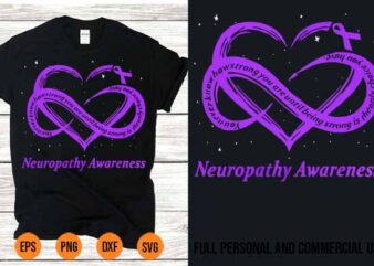 I Wear Purple For Neuropathy Awareness Warrior T-Shirt Design
