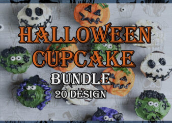 Halloween Cupcakes Svg, Bats cupcake Svg, Pumpkin cupcake Svg, Fun cupcake Svg, Trick or Treat Svg, Eyeball Svg, Halloween Clipart, Eps, Dxf